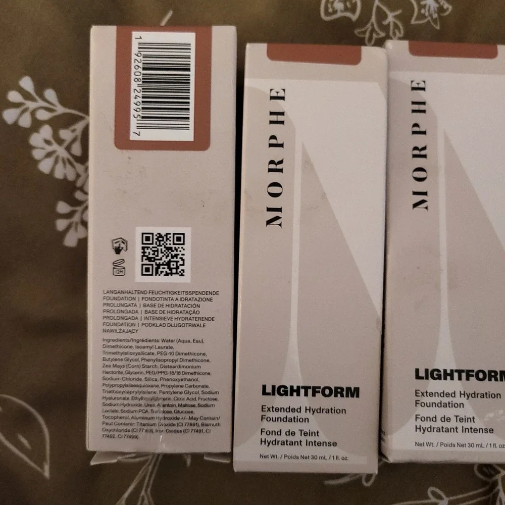 3 Morphe NIB NEW Lightform Extended Hydration Foundations Rich 24W Glow‎ Radiant